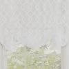 Frisco White Lattice Tie-Up Sheer Rod Pocket Curtain Panel, (63")