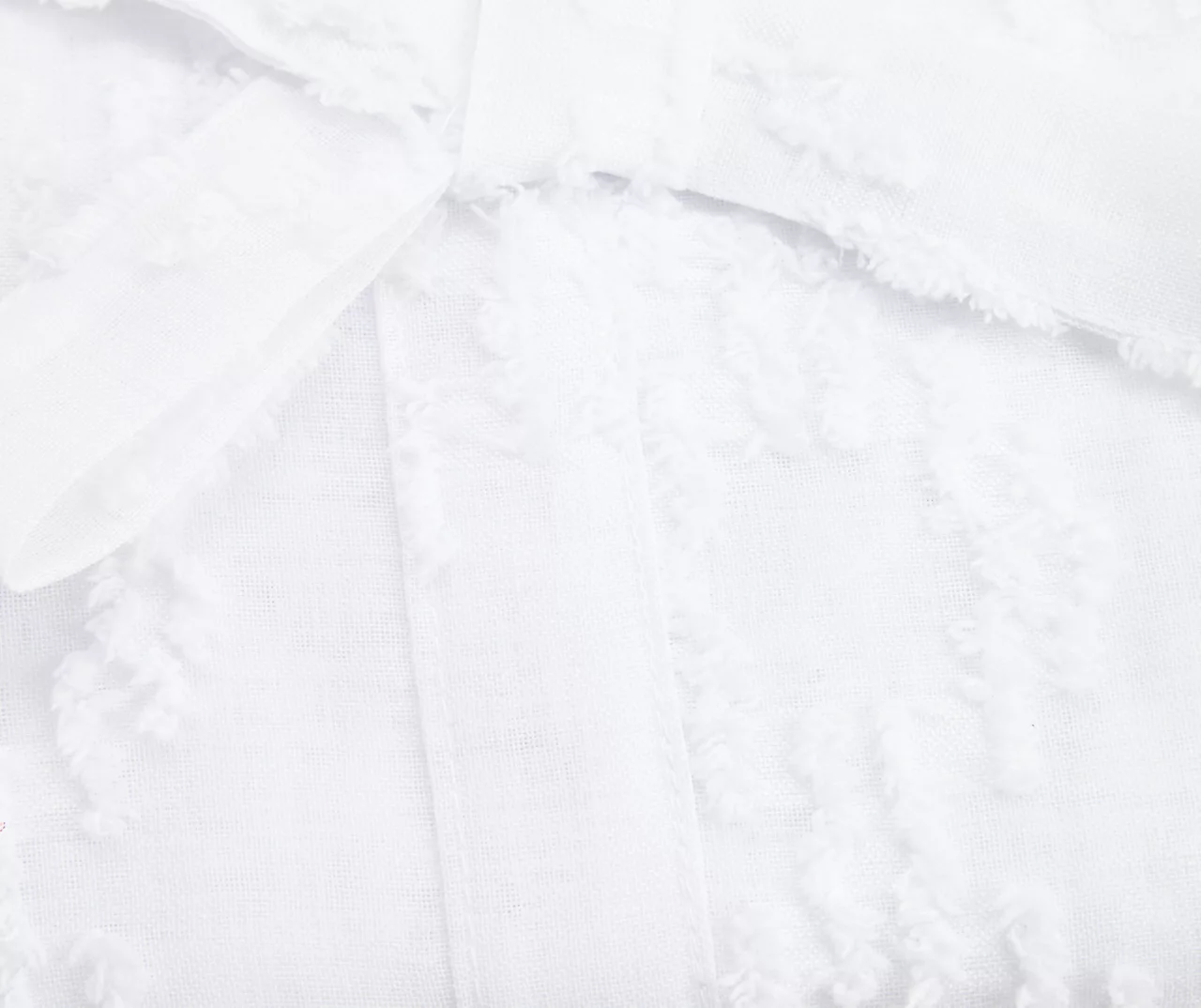 Frisco White Lattice Tie-Up Sheer Rod Pocket Curtain Panel, (63") 2 Frisco White Lattice Tie-Up Sheer Rod Pocket Curtain Panel, (63") - Image 2