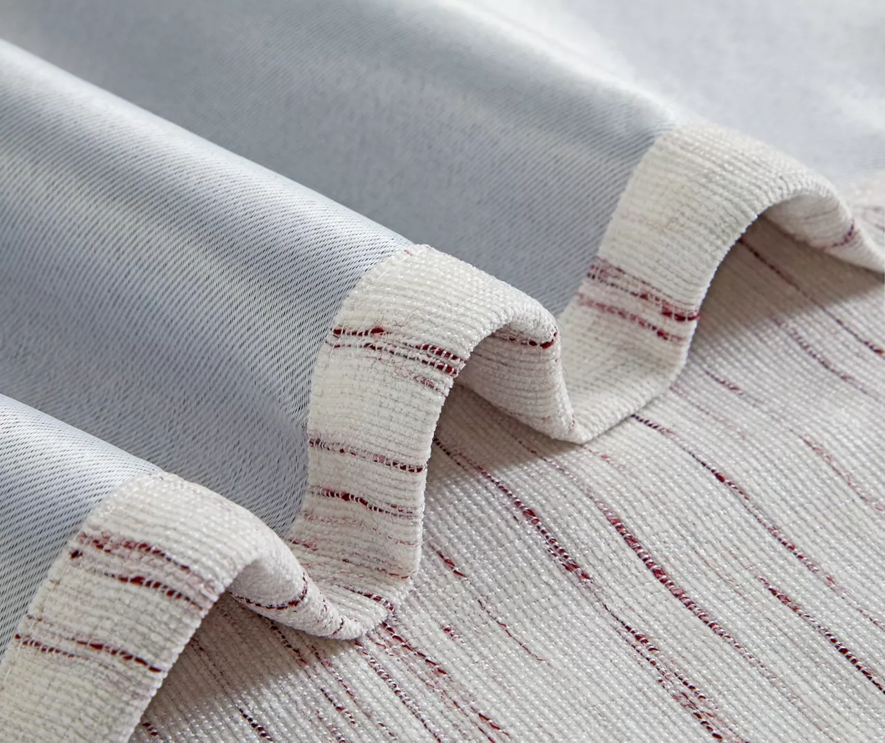 Maroon Chenille Grommet Curtain Panel Pair With Blackout Lining, (84") 3 Maroon Chenille Grommet Curtain Panel Pair With Blackout Lining, (84") - Image 3