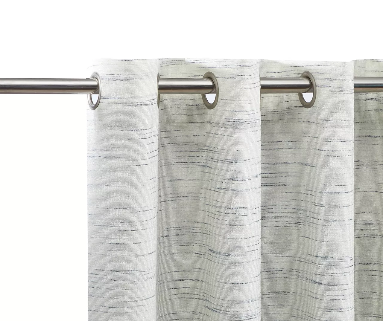 Gray Stripe Chenille Grommet Curtain Panel Pair With Blackout Lining, (84") 2 Gray Stripe Chenille Grommet Curtain Panel Pair With Blackout Lining, (84") - Image 2
