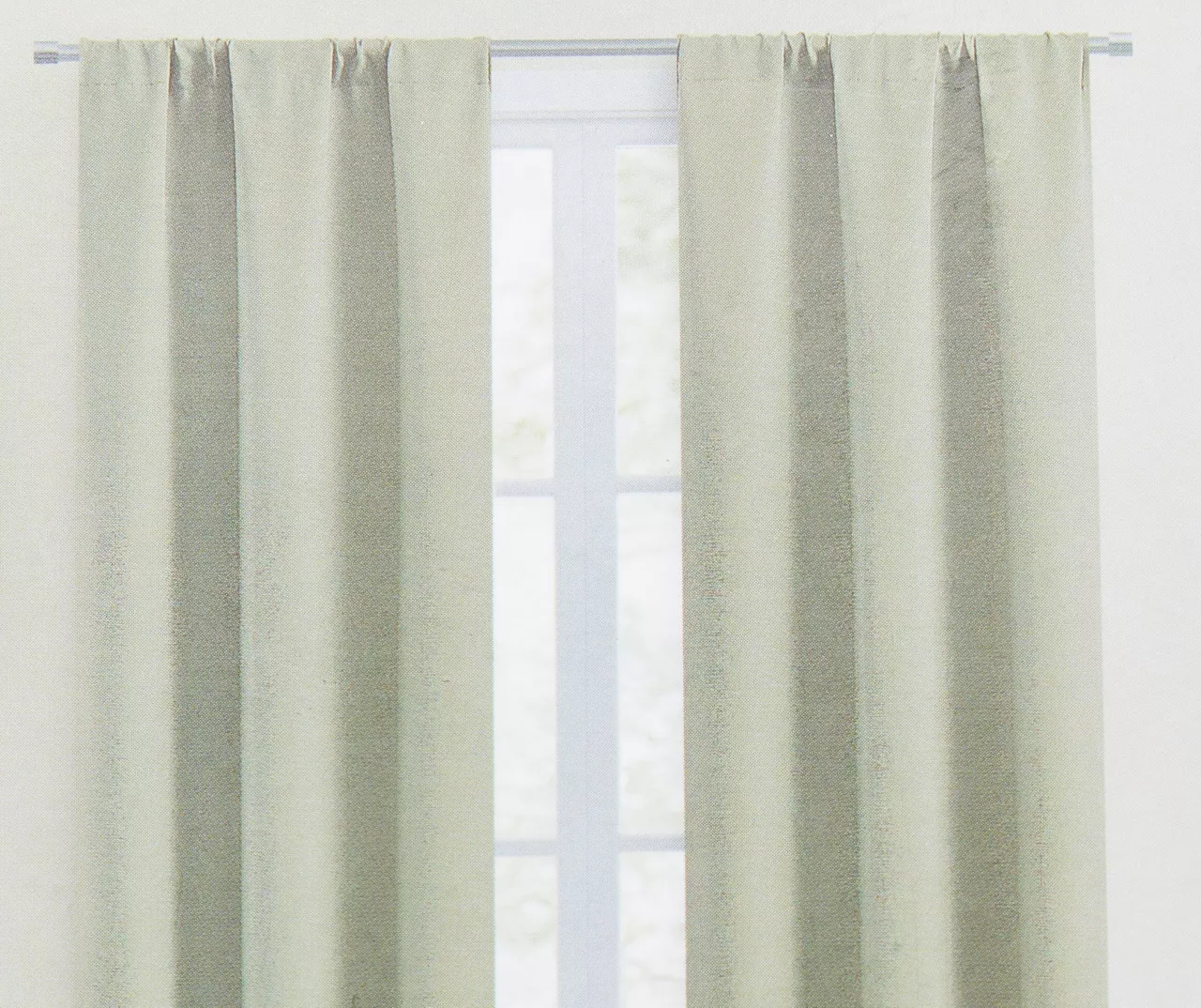 Green Blackout Rod Pocket Curtain Panel, (63") 2 Green Blackout Rod Pocket Curtain Panel, (63") - Image 2