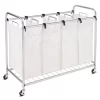 Chrome & White Quad Laundry Sorter