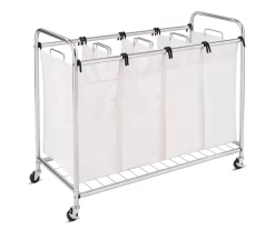 Chrome & White Quad Laundry Sorter