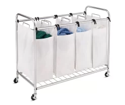 Chrome & White Quad Laundry Sorter -Home Decor Store 810669664 A0 4