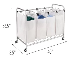 Chrome & White Quad Laundry Sorter -Home Decor Store 810669664 A0 5