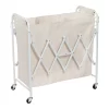 White Collapsible Accordion Triple Laundry Sorter