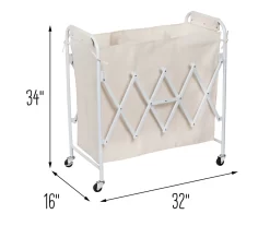 White Collapsible Accordion Triple Laundry Sorter -Home Decor Store 810669665 A0 10
