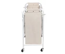 White Collapsible Accordion Triple Laundry Sorter -Home Decor Store 810669665 A0 3