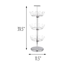 Chrome 3-Tier 18-Pair Revolving Shoe Tree -Home Decor Store 810669681 A0 4