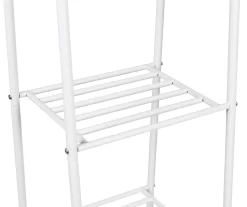White A-Frame Freestanding Closet With Rack & Shelves 10 White A-Frame Freestanding Closet With Rack & Shelves -Home Decor Store 810669686 A0 3