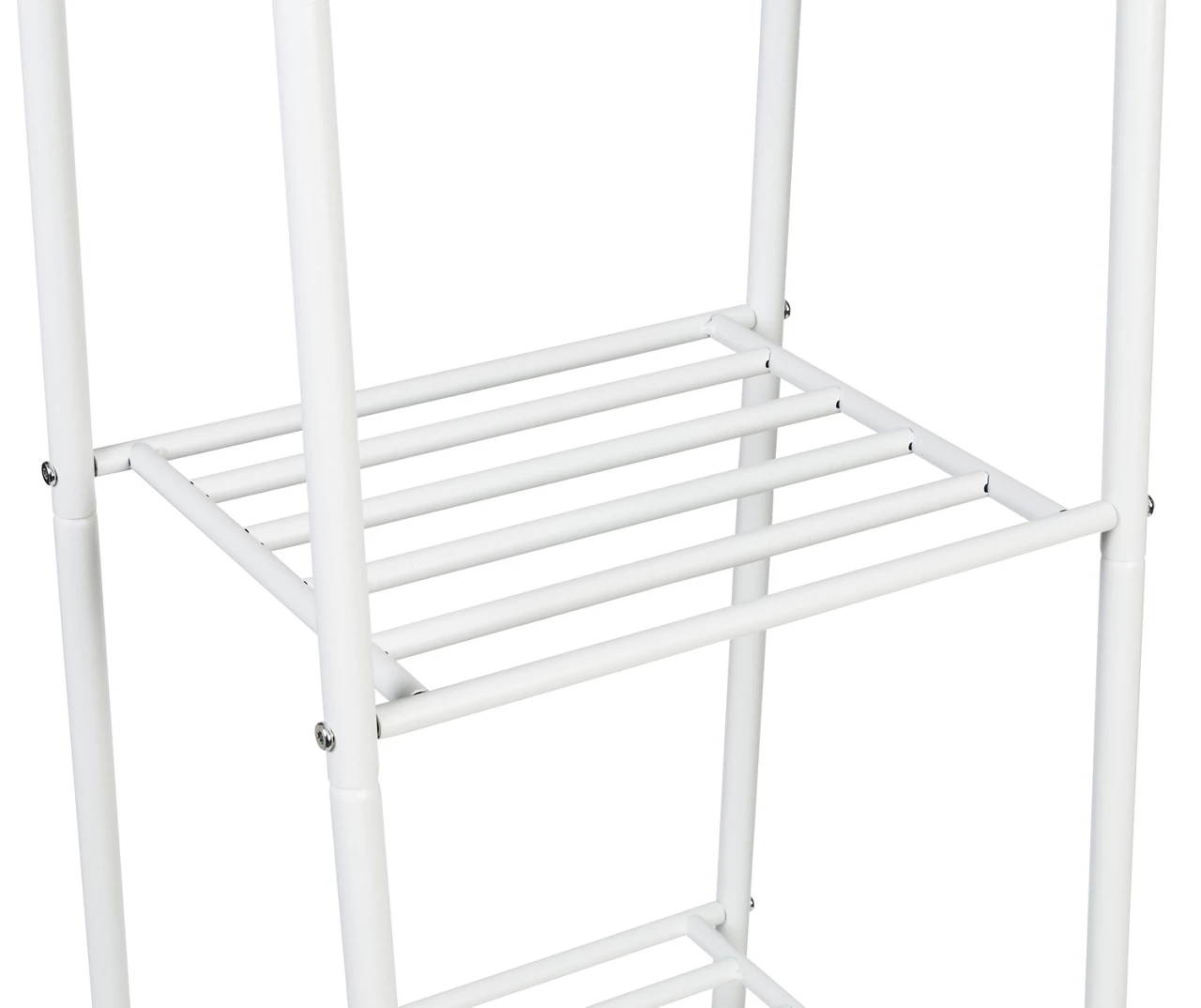 White A-Frame Freestanding Closet With Rack & Shelves 3 White A-Frame Freestanding Closet With Rack & Shelves - Image 3