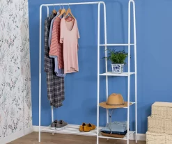 White A-Frame Freestanding Closet With Rack & Shelves 13 White A-Frame Freestanding Closet With Rack & Shelves -Home Decor Store 810669686 A0 6