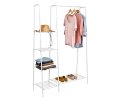 White A-Frame Freestanding Closet With Rack & Shelves 14 White A-Frame Freestanding Closet With Rack & Shelves -Home Decor Store 810669686 A0 7