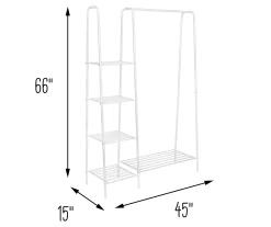 White A-Frame Freestanding Closet With Rack & Shelves 15 White A-Frame Freestanding Closet With Rack & Shelves -Home Decor Store 810669686 A0 8