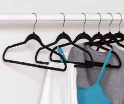Black Slim Rubber Hangers, 50-Pack