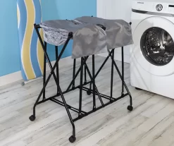 Black & Gray Double Bounce-Back Laundry Hamper -Home Decor Store 810669700 A0 7