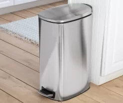Stainless Steel 10.5-Gal. Pedal Soft-Close Slim Trash Can -Home Decor Store 810669702 A0 7