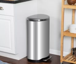 Stainless Steel 10.5-Gal. Pedal Soft-Close Trash Can -Home Decor Store 810669703 A0 7