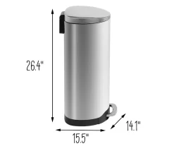 Stainless Steel 10.5-Gal. Pedal Soft-Close Trash Can -Home Decor Store 810669703 A0 8