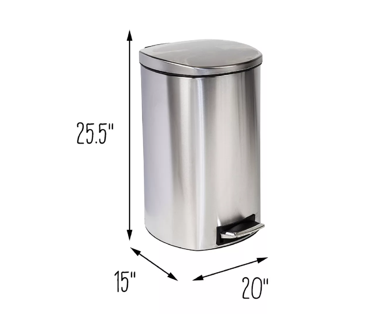 Stainless Steel 13-Gal. Pedal Soft-Close Trash Can 8 Stainless Steel 13-Gal. Pedal Soft-Close Trash Can - Image 8