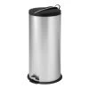 Stainless Steel & Black 8-Gal. Round Pedal Trash Can