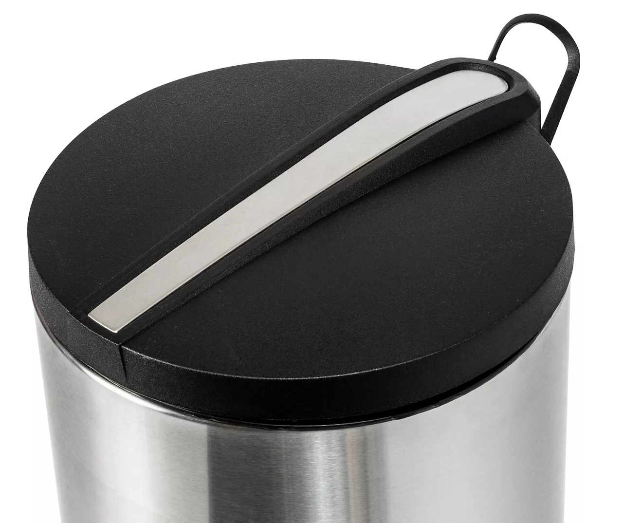 Stainless Steel & Black 8-Gal. Round Pedal Trash Can 2 Stainless Steel & Black 8-Gal. Round Pedal Trash Can - Image 2