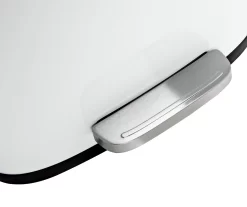 White Stainless Steel Rectangular 2-Piece Pedal Trash Can Set