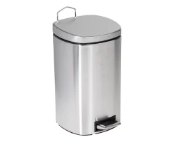 Stainless Steel 3-Gal. Rounded-Square Pedal Soft-Close Trash Can