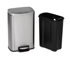Stainless Steel Rectangular 2-Piece Pedal Soft-Close Trash Can Set -Home Decor Store 810669710 A0 3