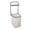 Black Wall-Mounted Hamper With Shelf