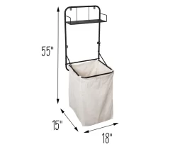 Black Wall-Mounted Hamper With Shelf -Home Decor Store 810669717 A0 10