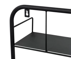 Black Wall-Mounted Hamper With Shelf -Home Decor Store 810669717 A0 3