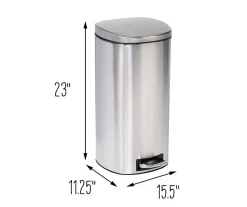 Stainless Steel 8-Gal. Pedal Soft-Close Trash Can 15 Stainless Steel 8-Gal. Pedal Soft-Close Trash Can -Home Decor Store 810669721 A0 8