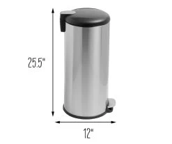 Stainless Steel & Black 8-Gal. Round Pedal Soft-Close Trash Can -Home Decor Store 810669722 A0 8