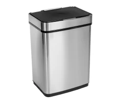 Stainless Steel & Black 13-Gal. Motion Sensor Trash Can