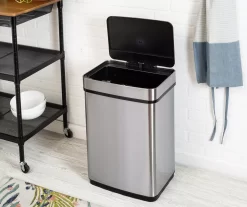 Stainless Steel & Black 13-Gal. Motion Sensor Trash Can 8 Stainless Steel & Black 13-Gal. Motion Sensor Trash Can -Home Decor Store 810669723 A0 4