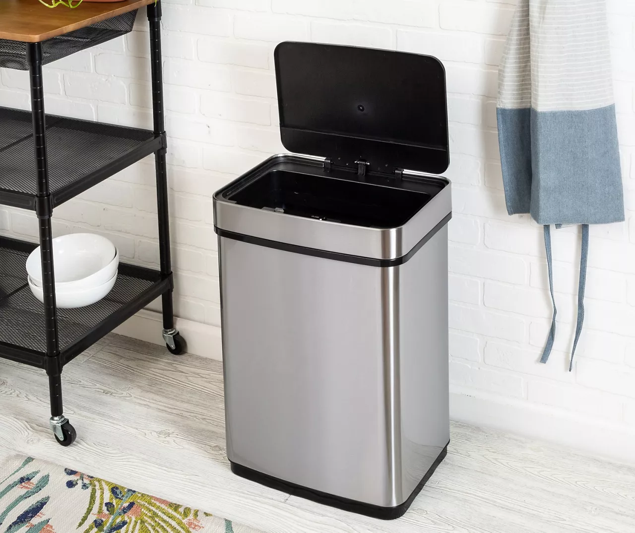 Stainless Steel & Black 13-Gal. Motion Sensor Trash Can 4 Stainless Steel & Black 13-Gal. Motion Sensor Trash Can - Image 4