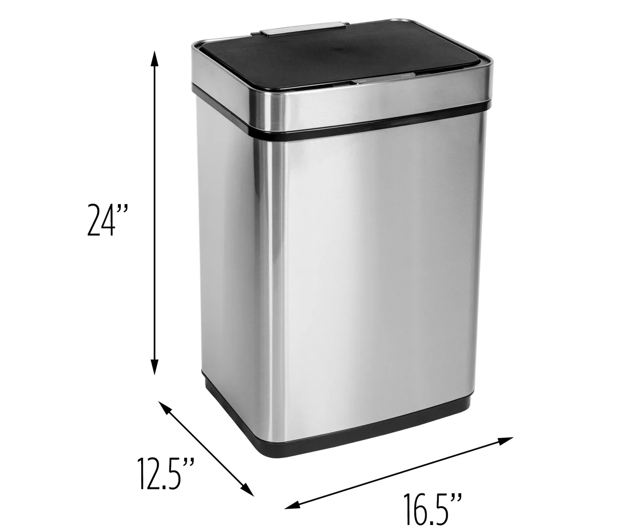 Stainless Steel & Black 13-Gal. Motion Sensor Trash Can 5 Stainless Steel & Black 13-Gal. Motion Sensor Trash Can - Image 5
