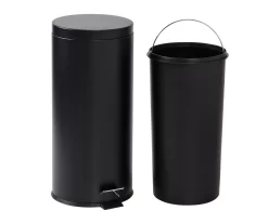 Matte Black Stainless Steel 8-Gal. Round Pedal Trash Can -Home Decor Store 810669725 A0 5