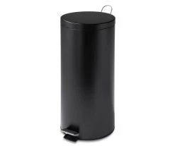 Matte Black Stainless Steel 8-Gal. Round Pedal Trash Can -Home Decor Store 810669725 A0 7