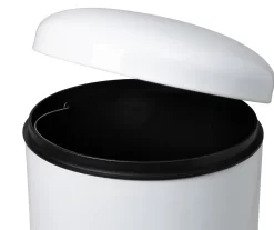 White Stainless Steel 8-Gal. Round Pedal Soft-Close Trash Can -Home Decor Store 810669726 A0 6