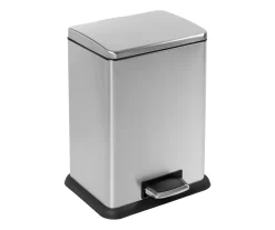 Stainless Steel 15.3-Gal. Rectangular Pedal Soft-Close Trash Can