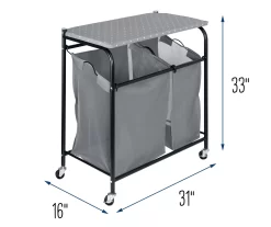 Gray Double Laundry Sorter & Ironing Table -Home Decor Store 810669743 A0 4
