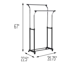 Chrome Dual-Bar Heavy Duty Garment Rack -Home Decor Store 810669753 A0 5