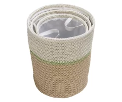 Natural & Tan 3-Piece Paper Straw Nesting Storage Basket Set -Home Decor Store 810669761 A0 3
