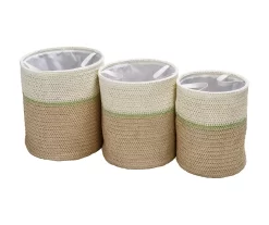 Natural & Tan 3-Piece Paper Straw Nesting Storage Basket Set -Home Decor Store 810669761 A0 6