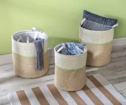 Natural & Tan 3-Piece Paper Straw Nesting Storage Basket Set -Home Decor Store 810669761 A0 7