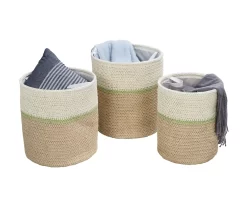 Natural & Tan 3-Piece Paper Straw Nesting Storage Basket Set -Home Decor Store 810669761 A0 8