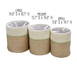 Natural & Tan 3-Piece Paper Straw Nesting Storage Basket Set -Home Decor Store 810669761 A0 9