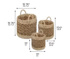 Natural Tea-Stained 3-Piece Woven Nesting Storage Basket Set -Home Decor Store 810669762 A0 5